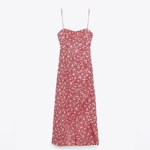 Zara Red Floral Corset Style Dress